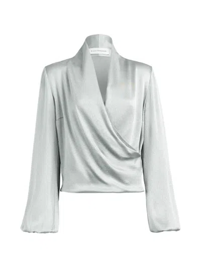 Silvia Tcherassi Tea Wrap-style Blouse In Grey