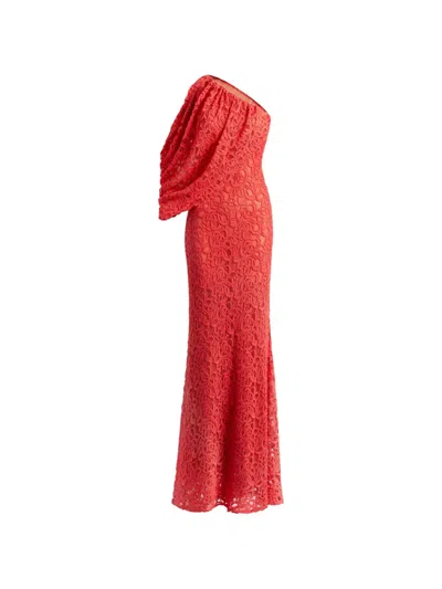 Silvia Tcherassi Terry One-shoulder Maxi Dress In Red