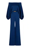 Silvia Tcherassi Theresa Off-the-shoulder Jumpsuit In Blue