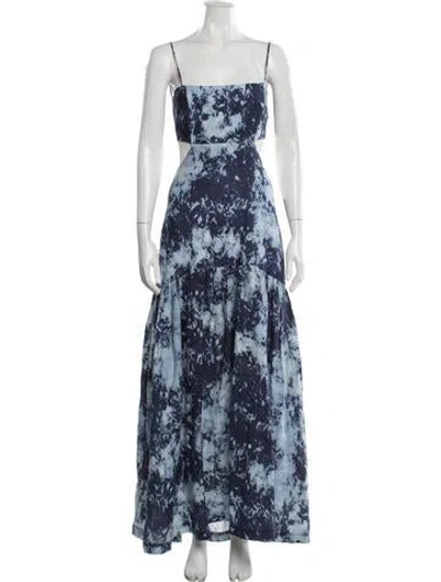 Pre-owned Silvia Tcherassi Tie-dye Print Long Dress In Blue