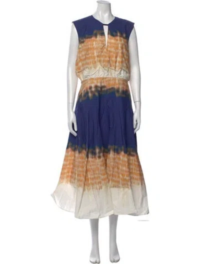 Pre-owned Silvia Tcherassi Tie-dye Print Long Dress W/ Tags In Multi