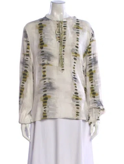 Pre-owned Silvia Tcherassi Tie-dye Print Long Sleeve Blouse In Multi