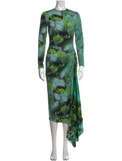 Pre-owned Silvia Tcherassi Tie-dye Print Midi Length Dress In Green