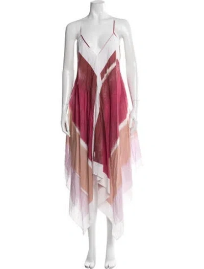 Pre-owned Silvia Tcherassi Tie-dye Print Midi Length Dress In Pink