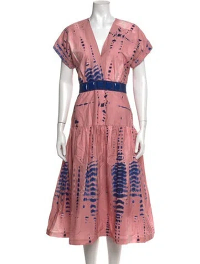 Pre-owned Silvia Tcherassi Tie-dye Print Midi Length Dress In Pink