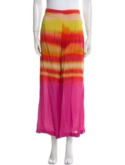 Pre-owned Silvia Tcherassi Tie-dye Print Wide Leg Pants In Pink