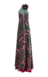 Silvia Tcherassi Tila Abstract Silk Dress In Multi
