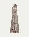 Silvia Tcherassi Tila Printed Silk-blend Gown In Bgblkstp