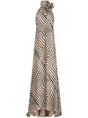 Silvia Tcherassi Tila Printed Silk-blend Gown In Neutrals