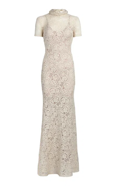 Silvia Tcherassi Tini Cotton-silk Maxi Dress In Neutral