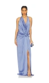 Silvia Tcherassi Torgiano Knot-detailed Gown In Lavender,blue