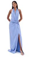 Silvia Tcherassi Torgiano Knot-detailed Gown In Periwinkle