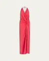 Silvia Tcherassi Torgiano Halter Knotted Dress In Peony