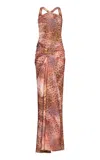 Silvia Tcherassi Toyah Printed Gown In Animal