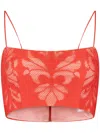 Silvia Tcherassi Trini Embroidered Cotton Top In Red