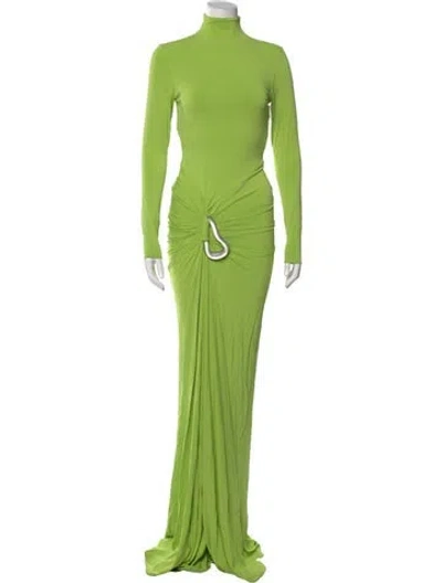 Pre-owned Silvia Tcherassi Turtleneck Long Dress In Green