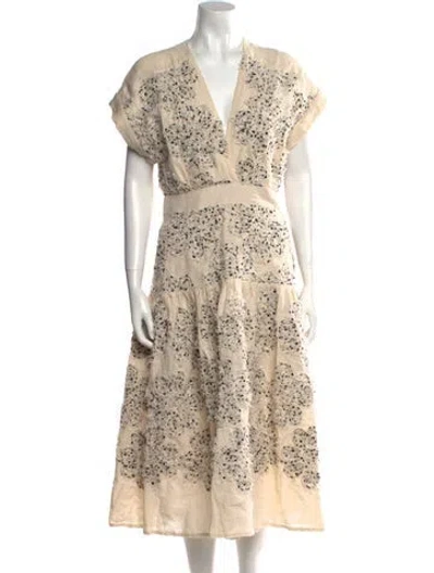 Pre-owned Silvia Tcherassi Tweed Pattern Midi Length Dress W/ Tags In Neutral