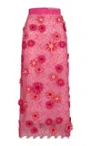 Silvia Tcherassi Uma Embellished Skirt In Fuchsia