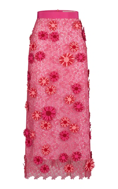 Silvia Tcherassi Uma Embellished Skirt In Fuchsia
