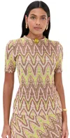 Silvia Tcherassi Varinia T-shirt In Zigzag Neon In Zigzag Neon