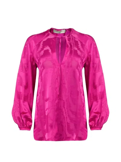 Silvia Tcherassi Vigolene Jacquard-effect Blouse In Purple
