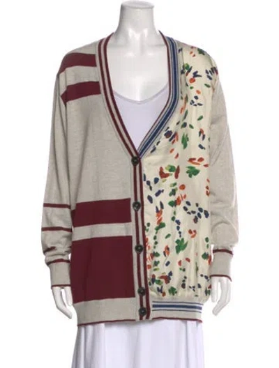 Pre-owned Silvia Tcherassi Virgin Wool Striped Sweater In Gray