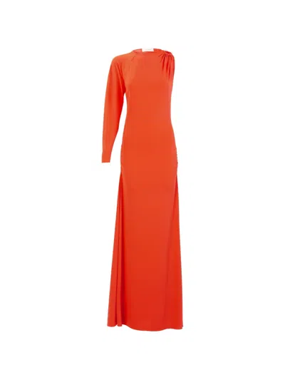 Silvia Tcherassi Virna One-shoulder Maxi Dress In Orange