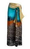 Silvia Tcherassi Viveka Printed Crepe Pareo In Multi