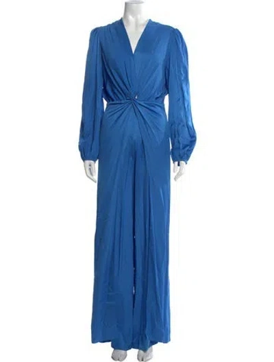 Pre-owned Silvia Tcherassi V-neck Jumpsuit In Blue