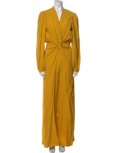 Pre-owned Silvia Tcherassi V-neck Jumpsuit In Yellow