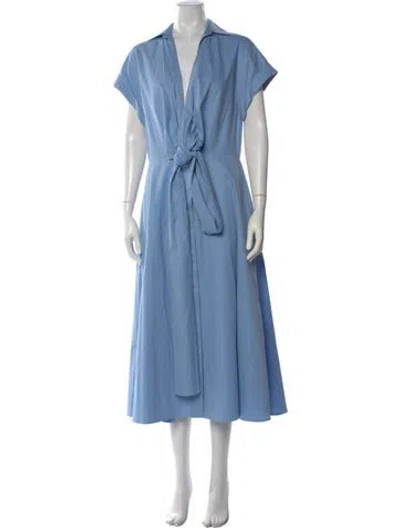 Pre-owned Silvia Tcherassi V-neck Knee-length Dress In Blue