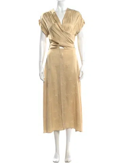 Pre-owned Silvia Tcherassi V-neck Knee-length Dress In Gold