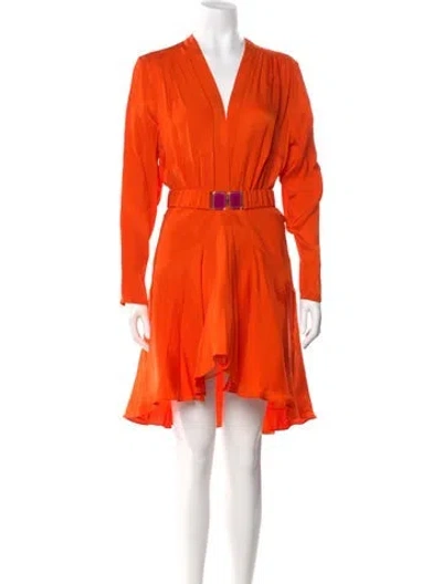 Pre-owned Silvia Tcherassi V-neck Knee-length Dress W/ Tags In Orange