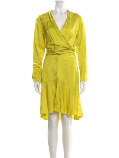 Pre-owned Silvia Tcherassi V-neck Knee-length Dress In Yellow
