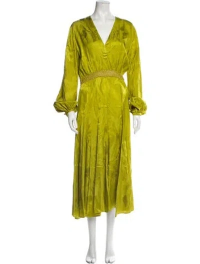 Pre-owned Silvia Tcherassi V-neck Long Dress In Green