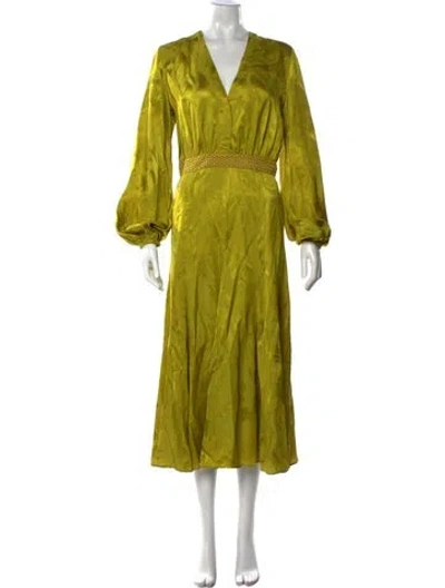 Pre-owned Silvia Tcherassi V-neck Long Dress In Green