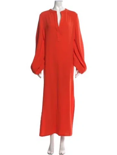 Pre-owned Silvia Tcherassi V-neck Long Dress In Orange