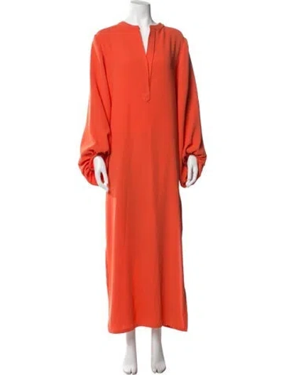 Pre-owned Silvia Tcherassi V-neck Long Dress In Orange