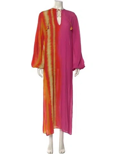 Pre-owned Silvia Tcherassi V-neck Long Dress In Pink