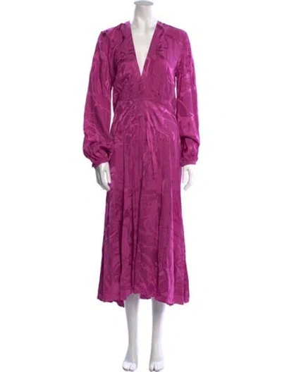 Pre-owned Silvia Tcherassi V-neck Long Dress In Purple