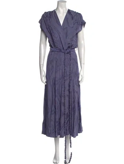 Pre-owned Silvia Tcherassi V-neck Long Dress In Purple