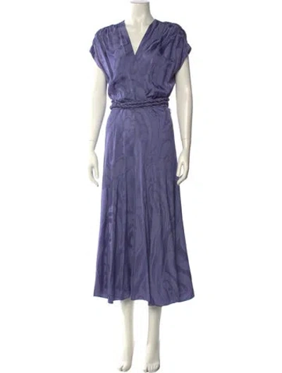 Pre-owned Silvia Tcherassi V-neck Long Dress In Purple