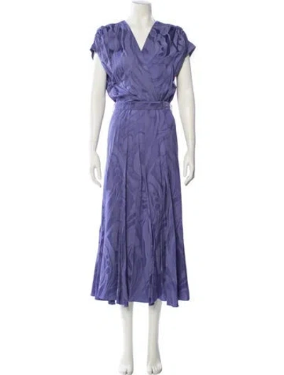 Pre-owned Silvia Tcherassi V-neck Long Dress In Purple