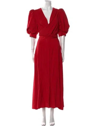 Pre-owned Silvia Tcherassi V-neck Long Dress In Red