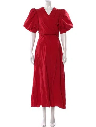 Pre-owned Silvia Tcherassi V-neck Long Dress In Red
