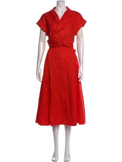 Pre-owned Silvia Tcherassi V-neck Long Dress In Red