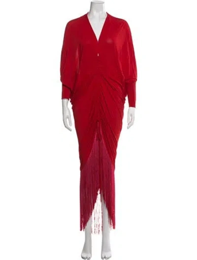 Pre-owned Silvia Tcherassi V-neck Long Dress In Red