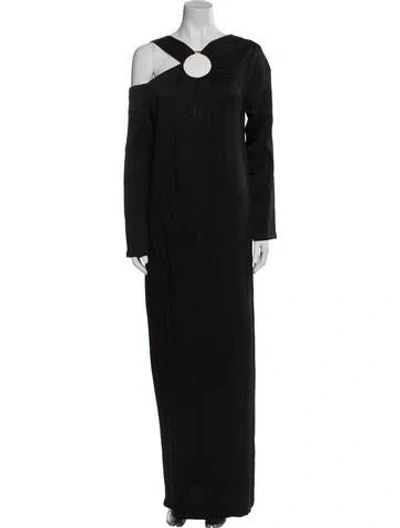 Pre-owned Silvia Tcherassi V-neck Long Dress W/ Tags In Black