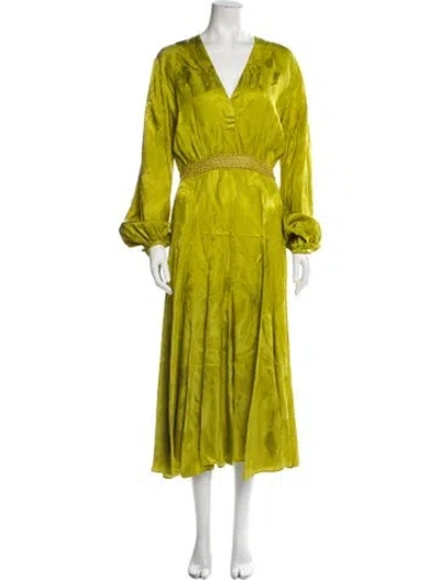 Pre-owned Silvia Tcherassi V-neck Long Dress W/ Tags In Green