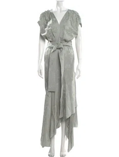 Pre-owned Silvia Tcherassi V-neck Long Dress W/ Tags In Green